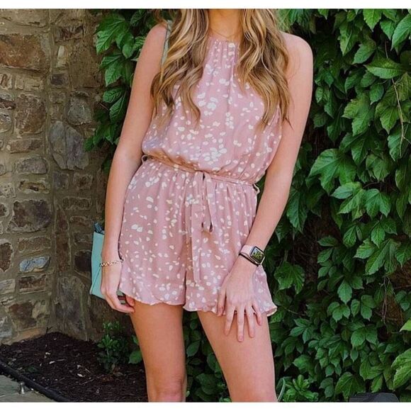 Pretty She + Sky rose and cream romper - Picture 9 of 9